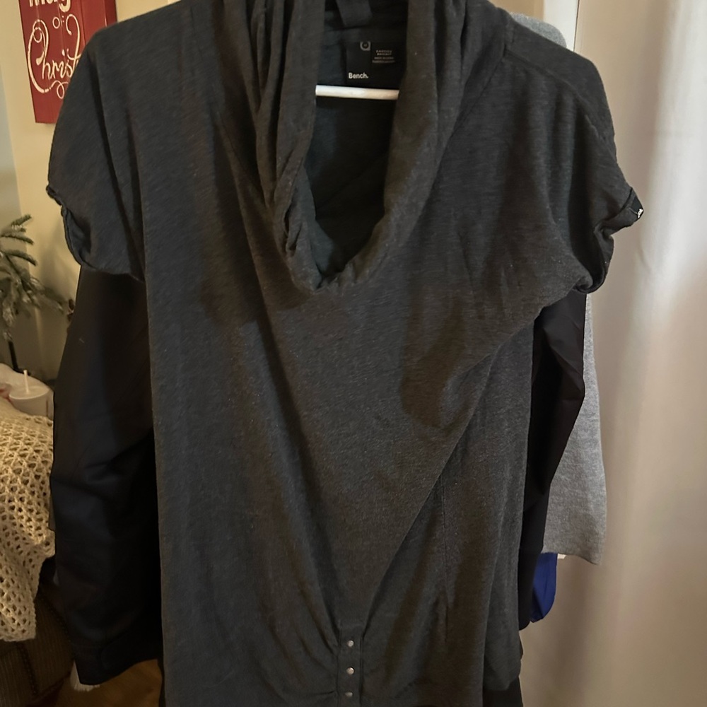 Bench Dark Gray Knit Cowl Neck Top. Size Medium. Classy look